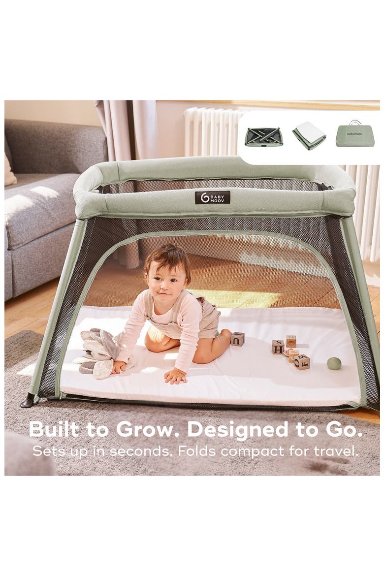 Moov & Comfy 3-in-1 Travel Cot, Baby Crib & Playpen, Alternate, color, SAGE
