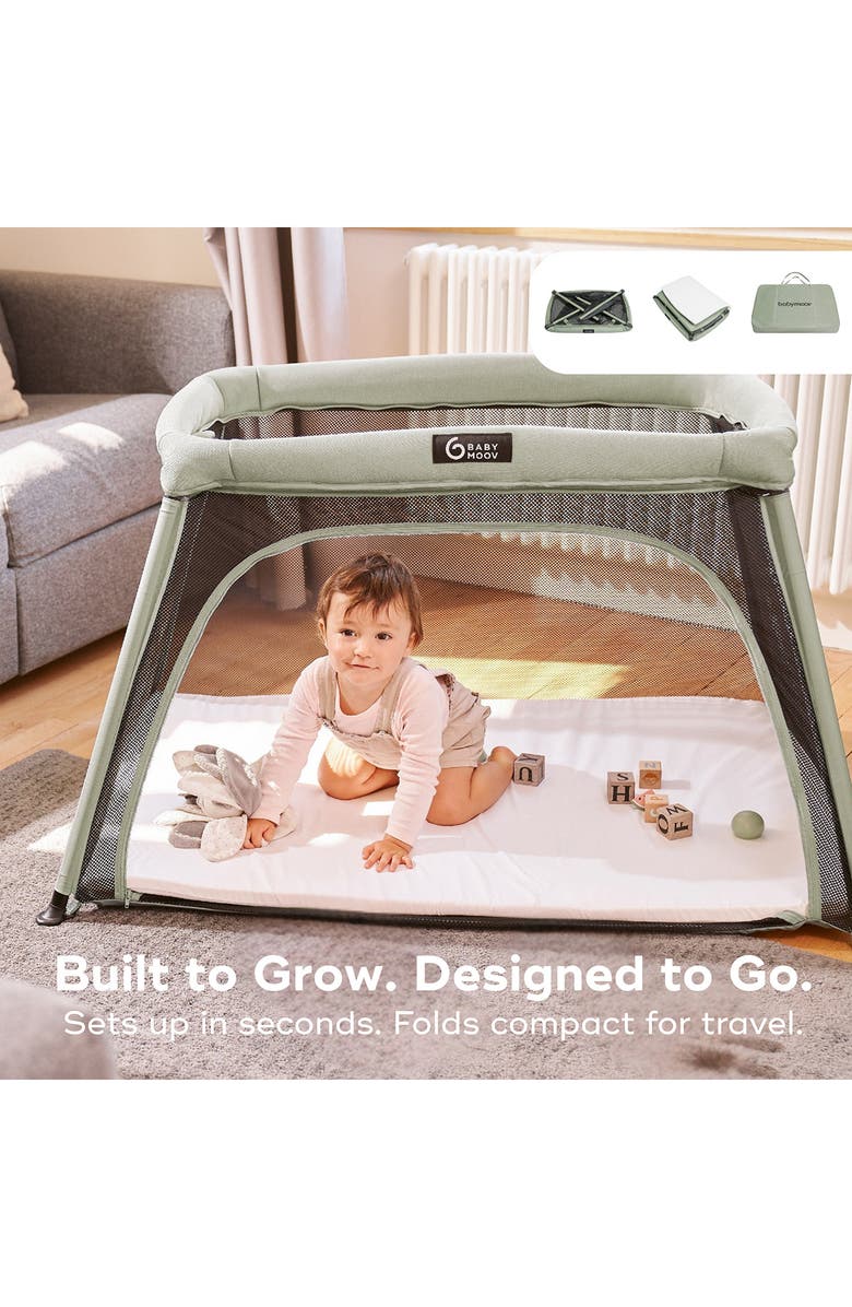Babymoov Moov & Comfy 3-in-1 Travel Cot, Baby Crib & Playpen, Alternate, color, Sage