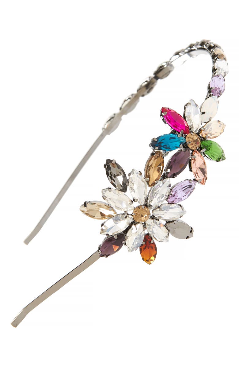 Tasha Crystal Flower Headband, Main, color, 