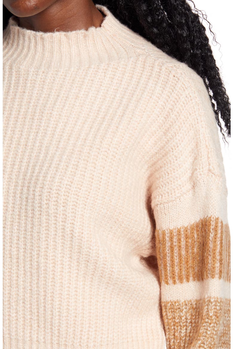 Stripe Crewneck Sweater, Alternate, color, BEIGE MULTI