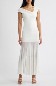 Line & Dot Rowan One-Shoulder Knit Maxi Dress