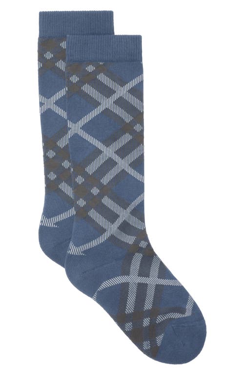 Burberry Check Cotton Blend Socks In Pewter