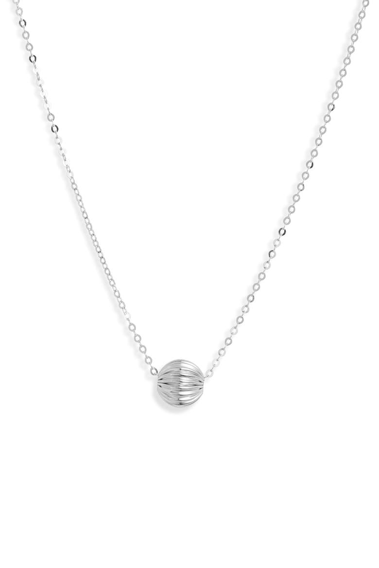 14K Gold Bead Necklace (Nordstrom Exclusive), Main, color, 14K WHITE GOLD