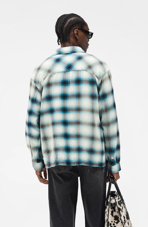 Represent Sun Bleached Cotton Flannel Button-up Shirt In Gray