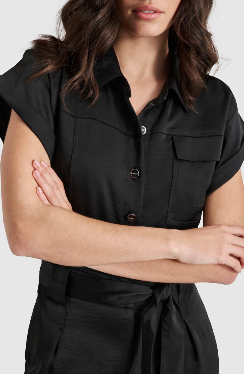 DKNY Short Sleeve Utility Jumpsuit, Alternate, color, 