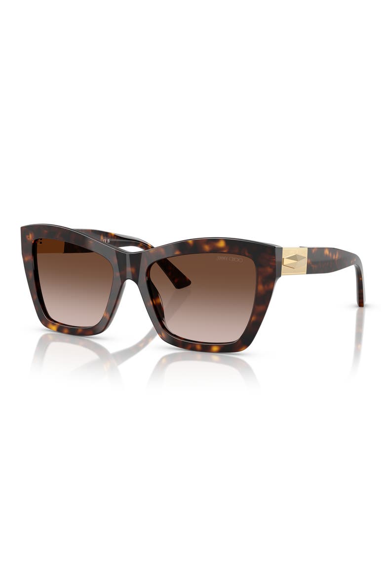 54mm Gradient Cat Eye Sunglasses, Alternate, color, HAVANA / GRADIENT BROWN