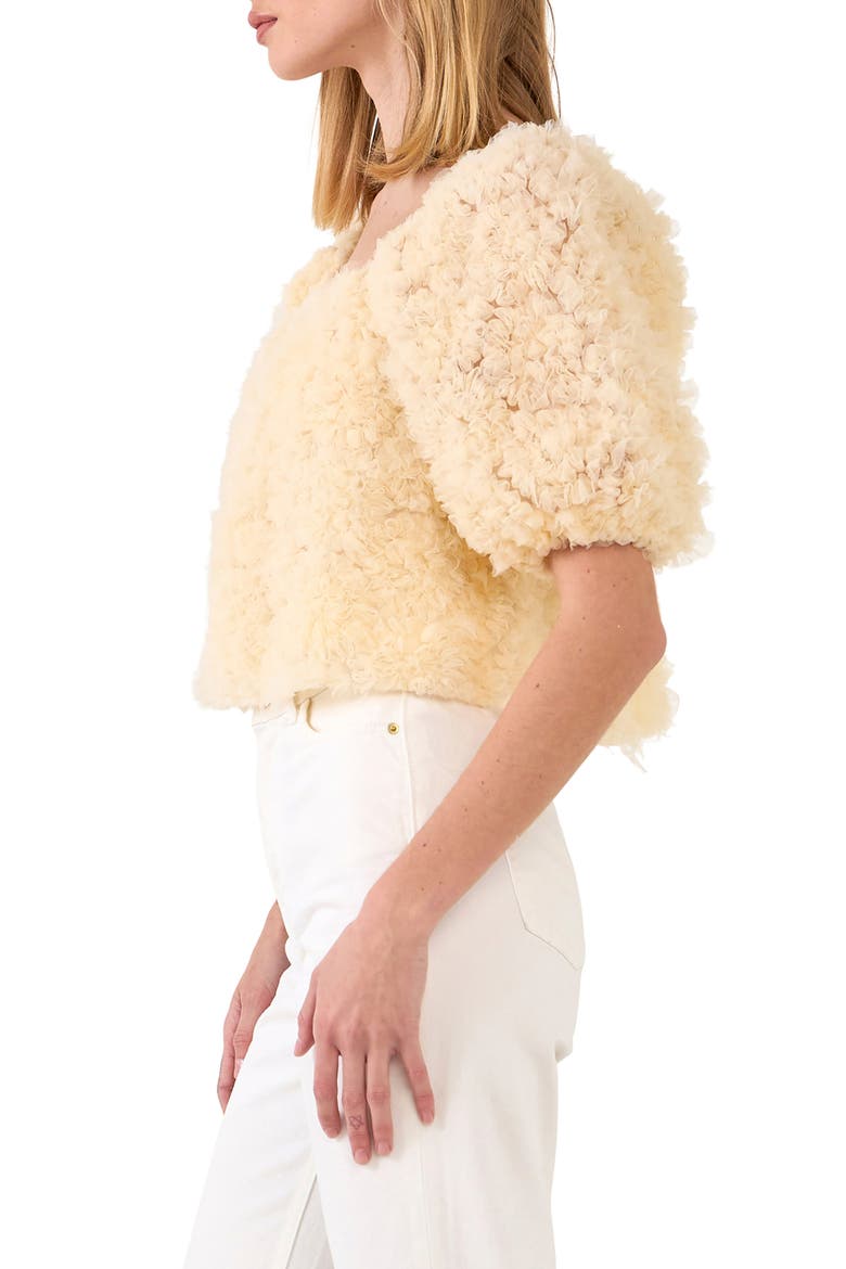 Floral Tulle Top, Alternate, color, IVORY