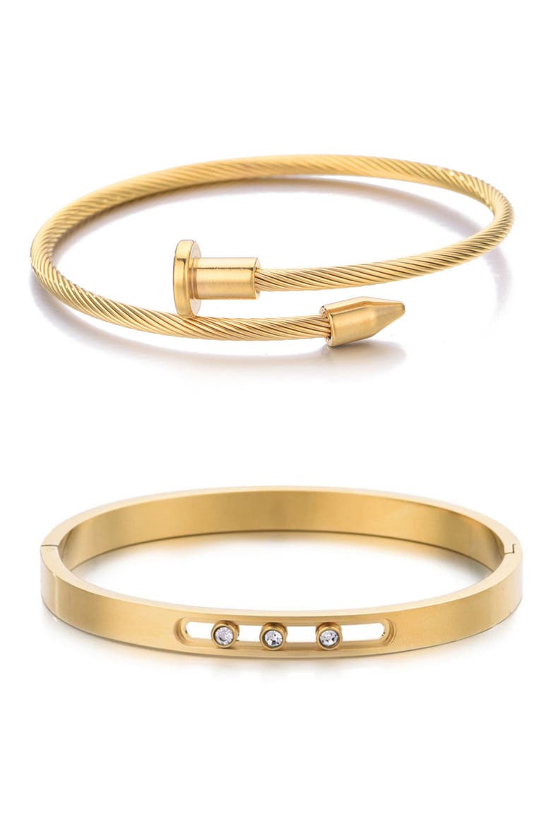 Set of 2 Assorted Bracelets, Main, color, GOLD