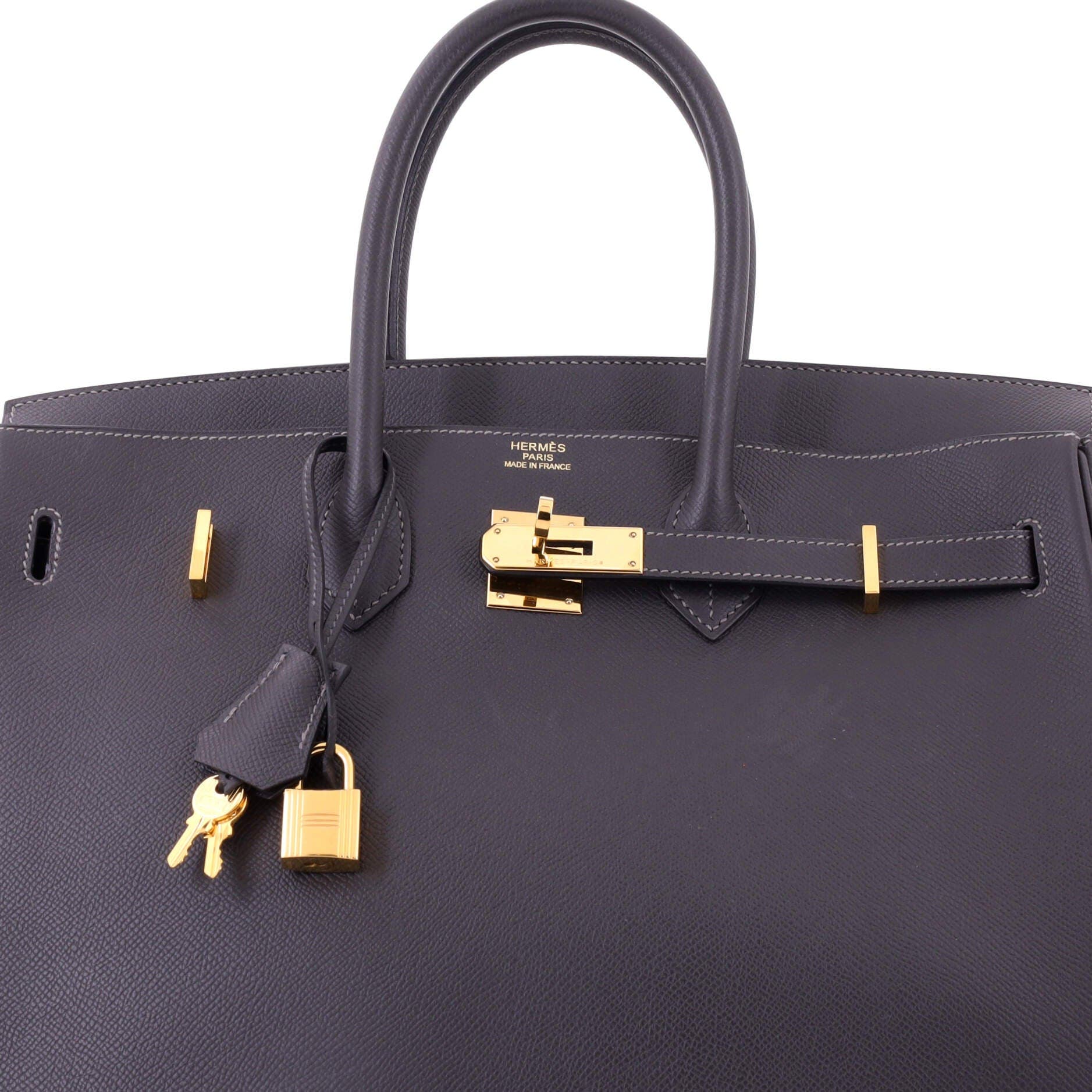 Pre-Owned Hermes Birkin Handbag Grey Epsom with Gold Hardware 35, Alternate, color, Graphite