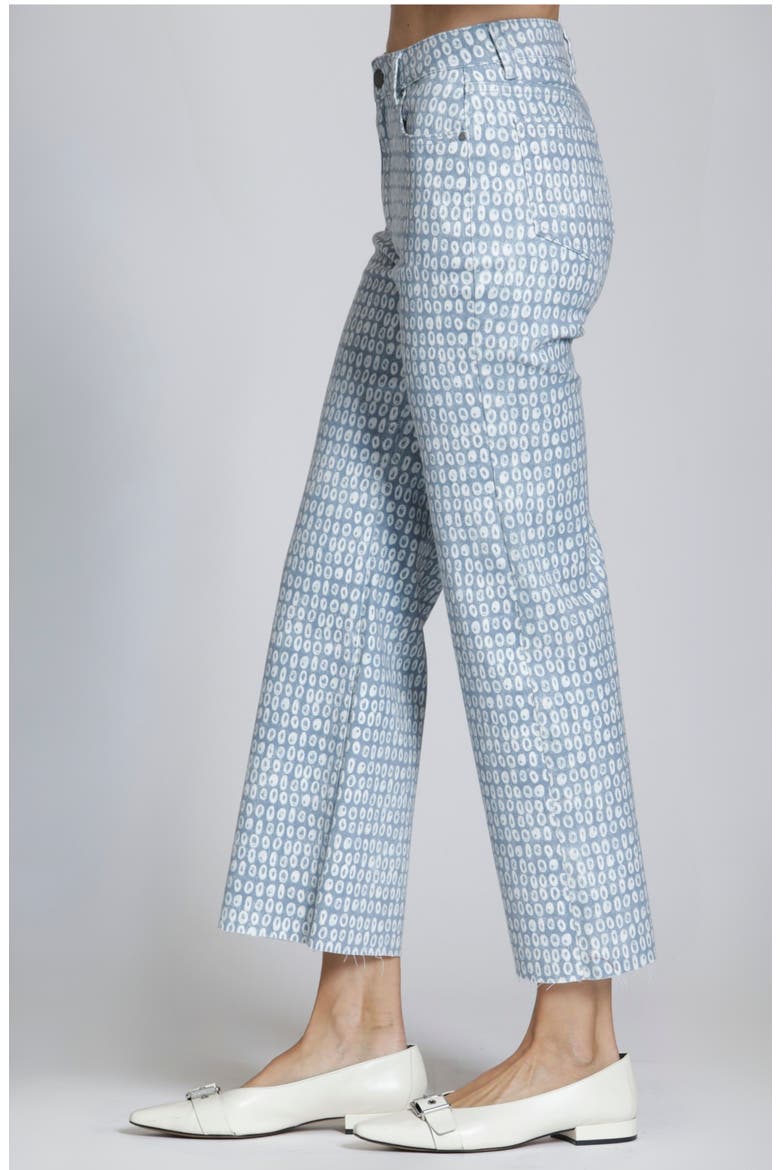 Print Crop Wide Leg Jeans, Alternate, color, BLUE/ WHITE