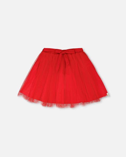Elastic Waist Mesh and Eyelet Skirt (Toddler, Little Kid & Big Kid)