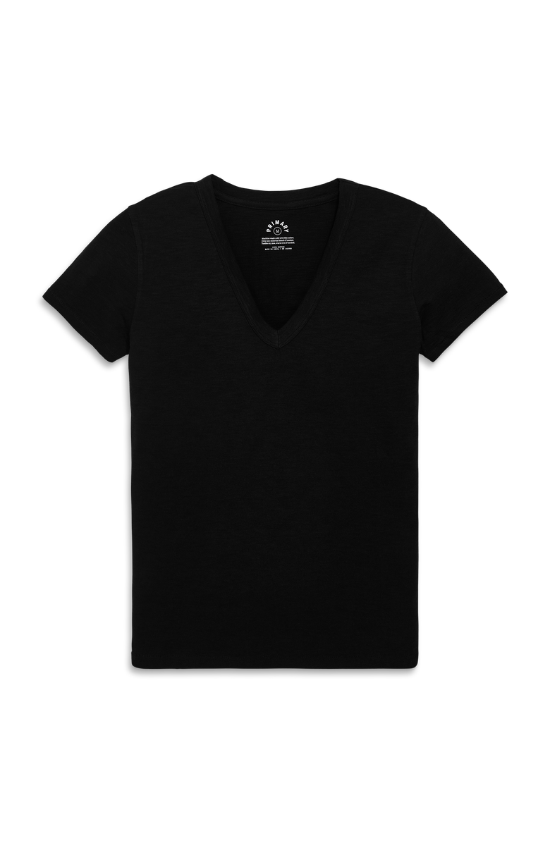 Primary Adult Classic Slub V-Neck Tee, Alternate, color, Black