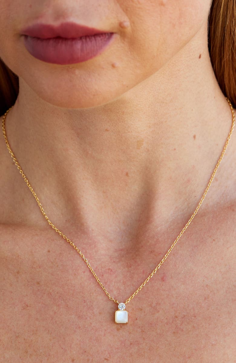 SAVVY CIE JEWELS Cubic Zirconia Birthstone Pendant Necklace, Alternate, color, June