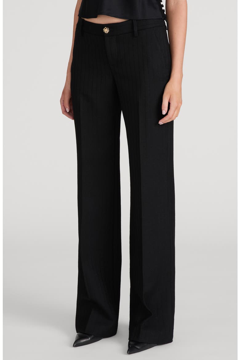 The Low Trouser Wool Pants, Alternate, color, BLACK SHADOW STRIPE
