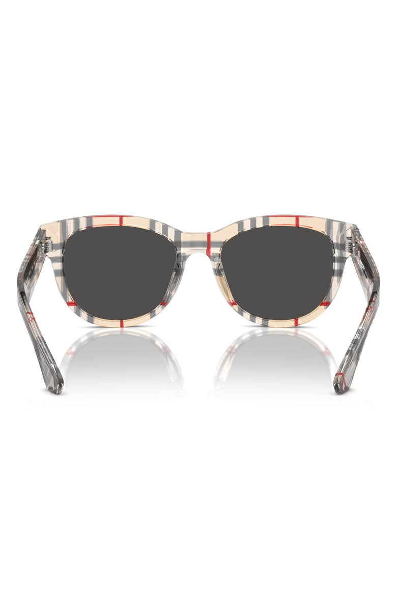 Burberry 54mm Round Sunglasses, Alternate, color, Rbbr Gnmtl