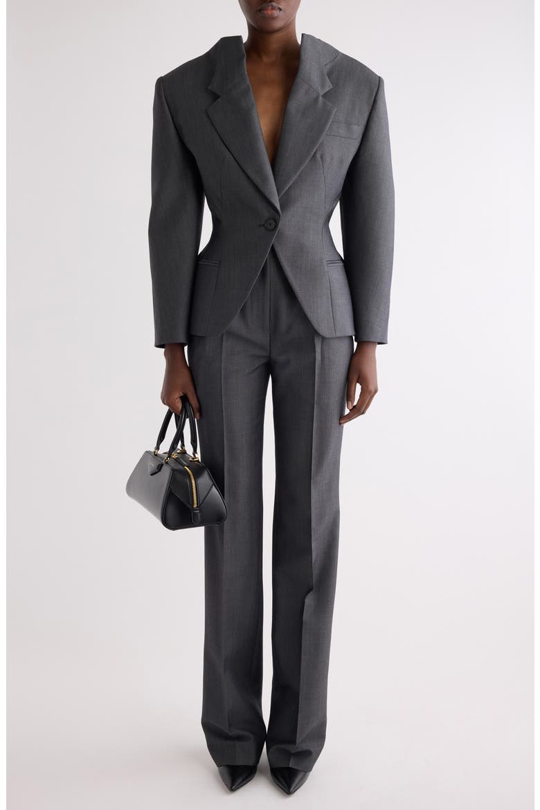 Slashed Stretch Wool Blend Jacket, Alternate, color, GREY MIX
