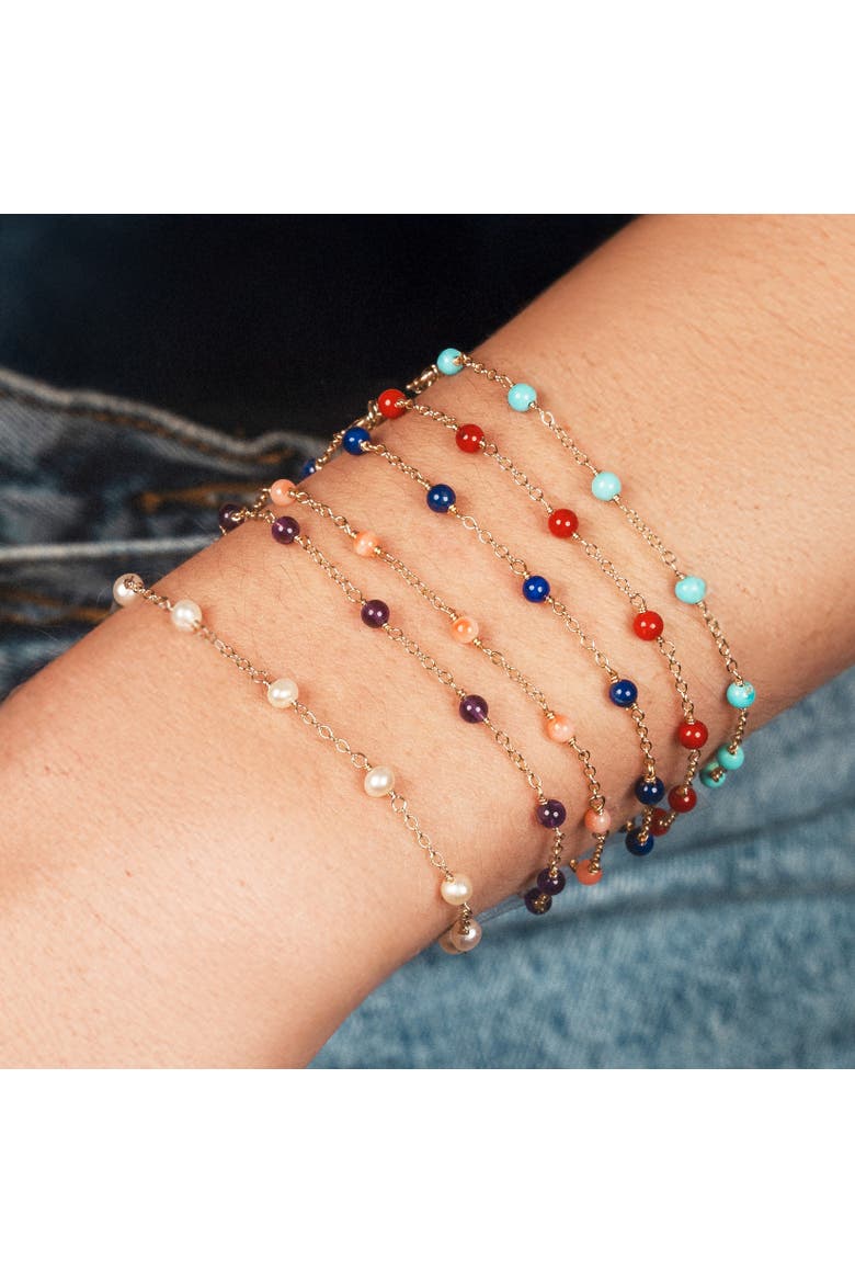 Lapis Bead Chain Bracelet, Alternate, color, Lapis