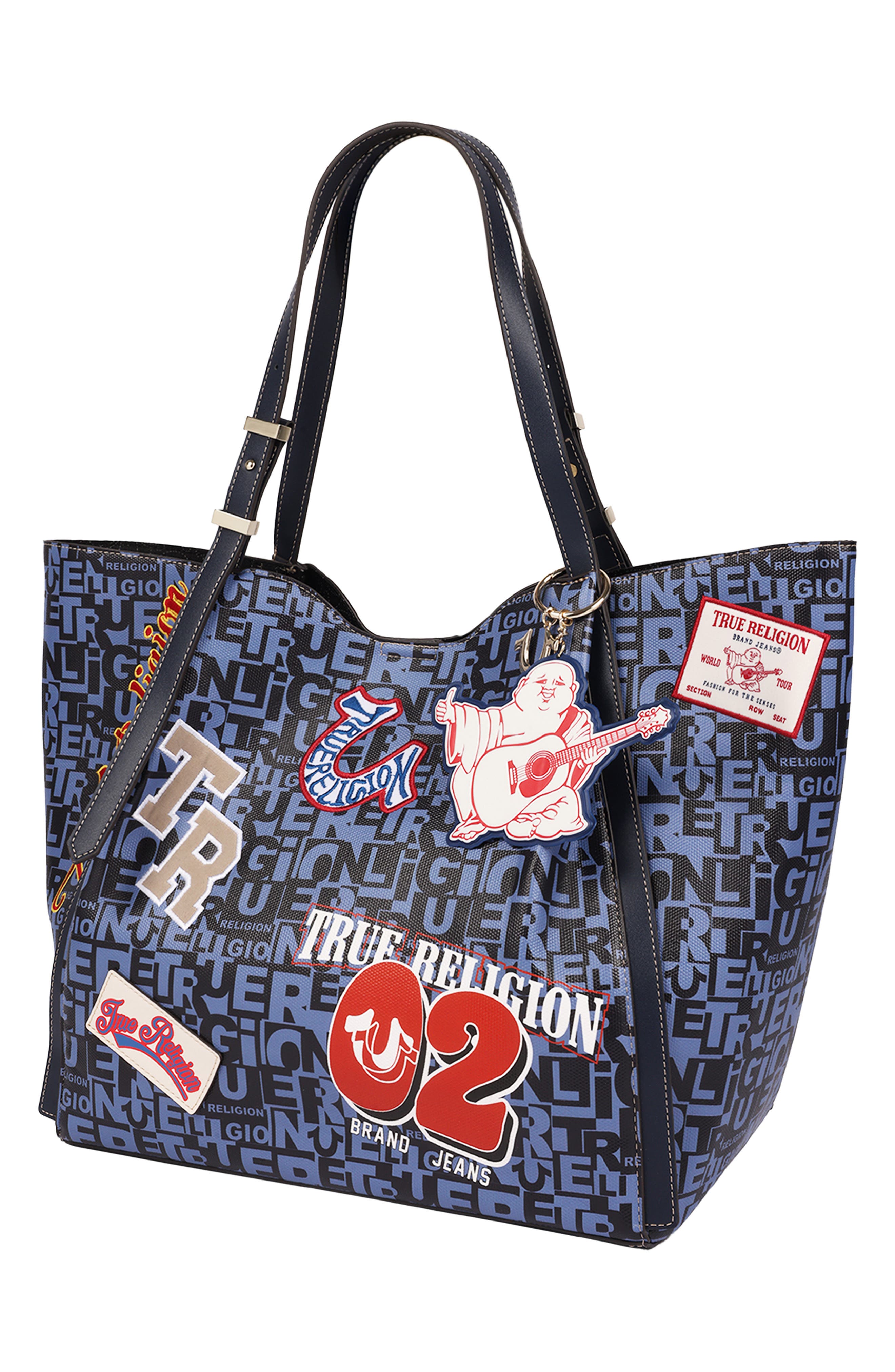 Multi Patch Graphic Tote, Alternate, color, NAVY