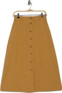 FRNCH Pinar Button Front Cotton Skirt