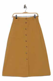 FRNCH Pinar Button Front Cotton Skirt