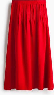 H&M Pleated Linen-blend Skirt
