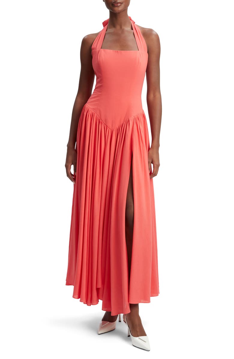 Bardot Marabella Halter Dress, Main, color, Melon