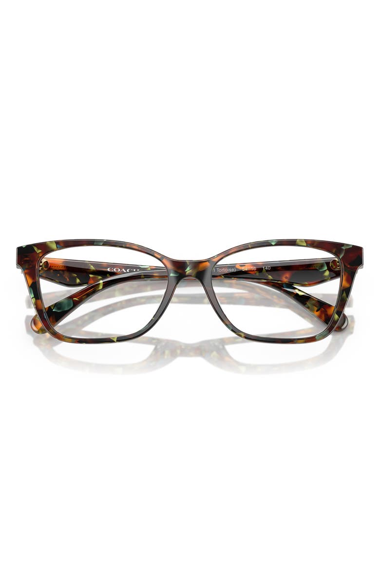 COACH 54mm Cateye Optical Glasses, Alternate, color, Jade Tortoise / Demo Lens