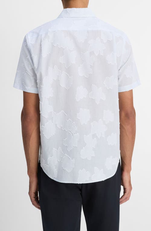 Vince Fil Coupe Regular Fit Short Sleeve Shirt In White