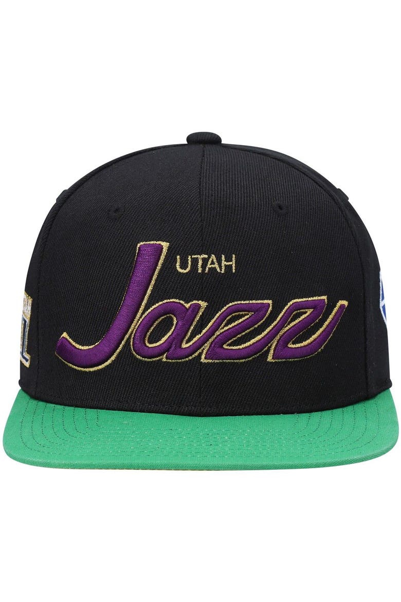 Men's Mitchell & Ness Black Utah Jazz NBA 75th Anniversary Snapback Hat, Alternate, color, Black