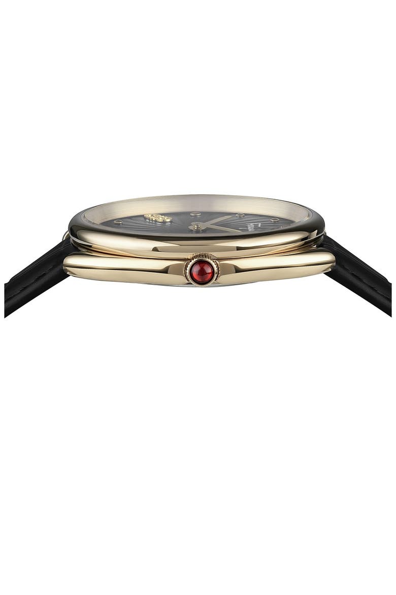 Women's Cuir Croc Embossed Leather Strap Watch, 34mm, Alternate, color, GOLD