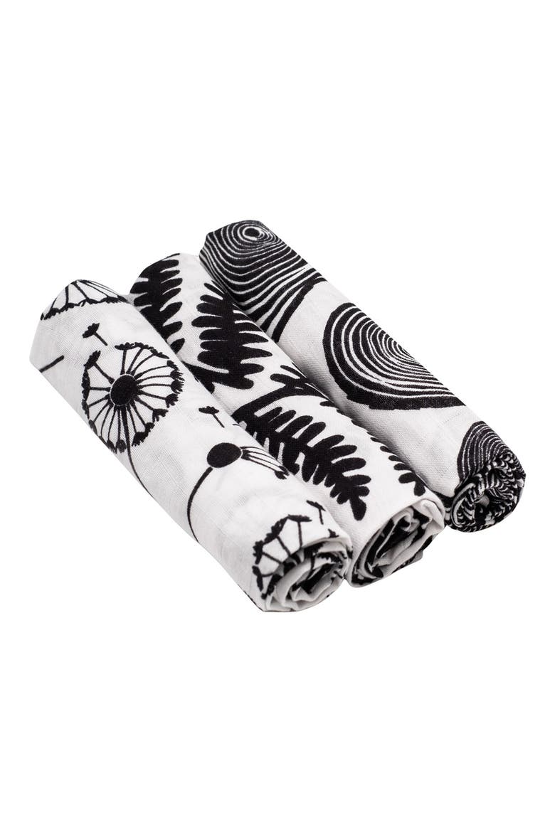 3-Pack Plant Sensory Organic Cotton Muslin Blankets, Main, color, PLANT PRINT