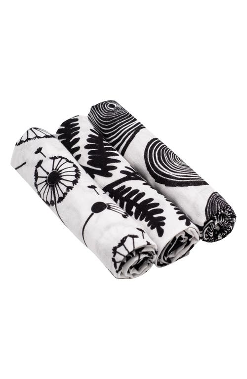 Etta Loves 3-pack Plant Sensory Organic Cotton Muslin Blankets In Plant Print