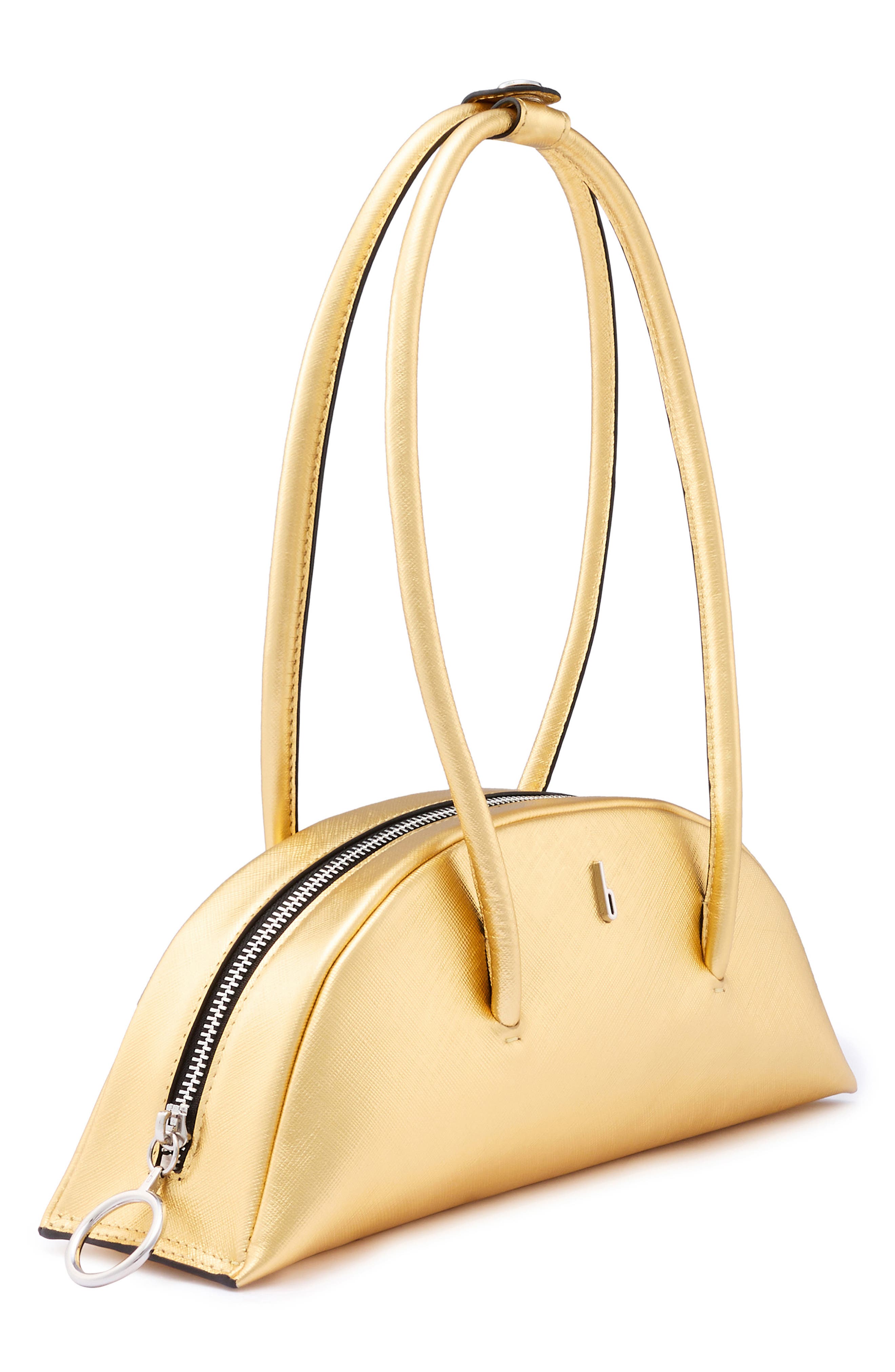 Mini Laverne Leather Bowler Bag, Alternate, color, GOLD
