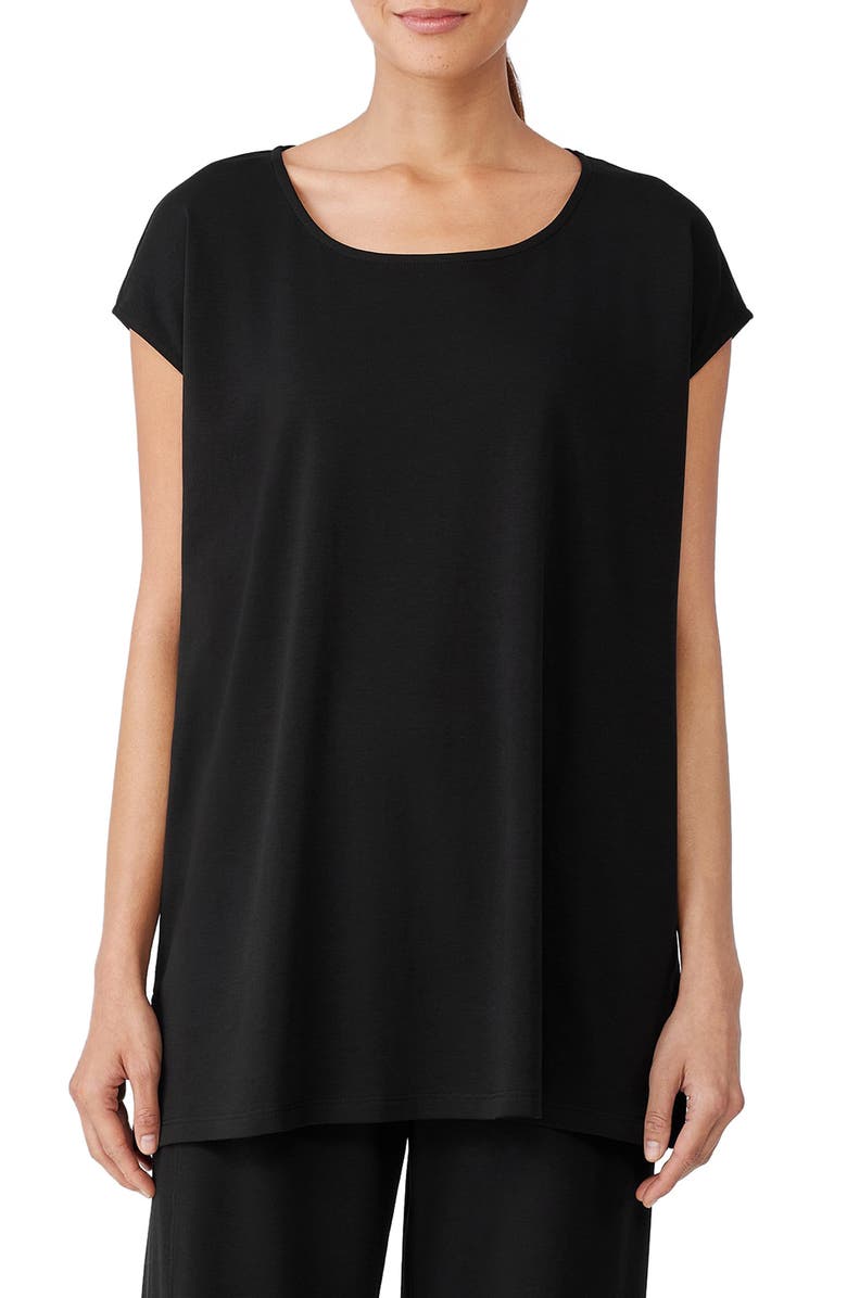 EILEEN FISHER SLEEP Scoop Neck Organic Cotton Tunic, Main, color, 