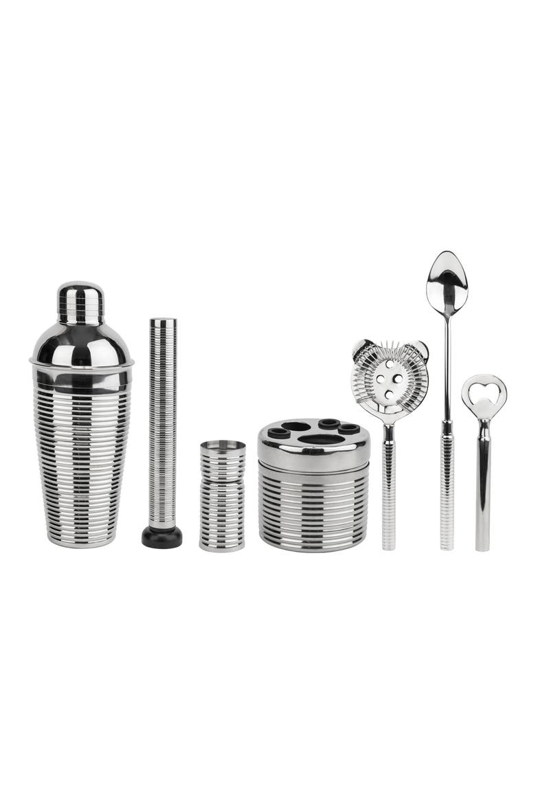 7-Piece Cocktail Bar Set, Main, color, SILVER