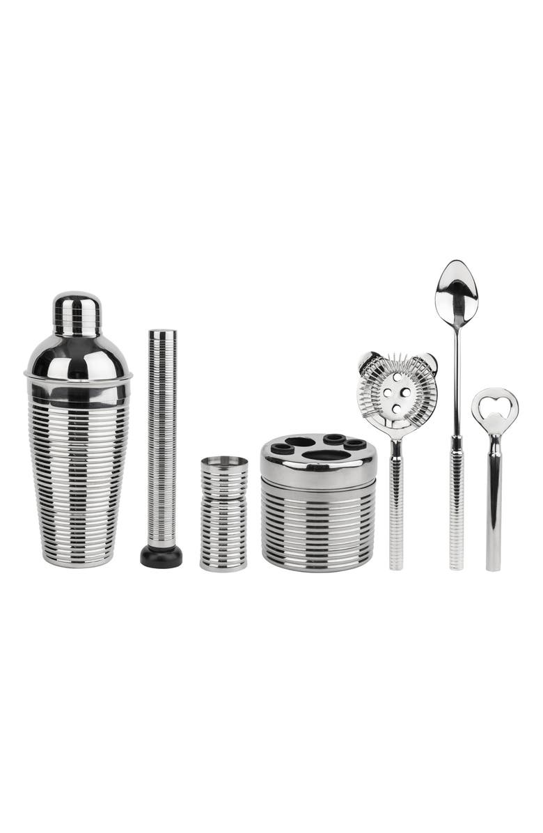 FRENCH HOME 7-Piece Cocktail Bar Set, Main, color, Silver