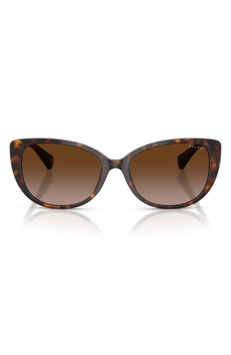 Ralph Lauren 56mm Gradient Butterfly Sunglasses, Main, color, Shiny Dark Havana / Brown