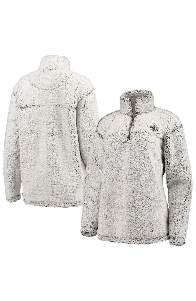 G-III 4HER BY CARL BANKS Women's G-III 4Her by Carl Banks Gray New Orleans Saints Sherpa Quarter-Zip Pullover Jacket, Alternate, color, Gray
