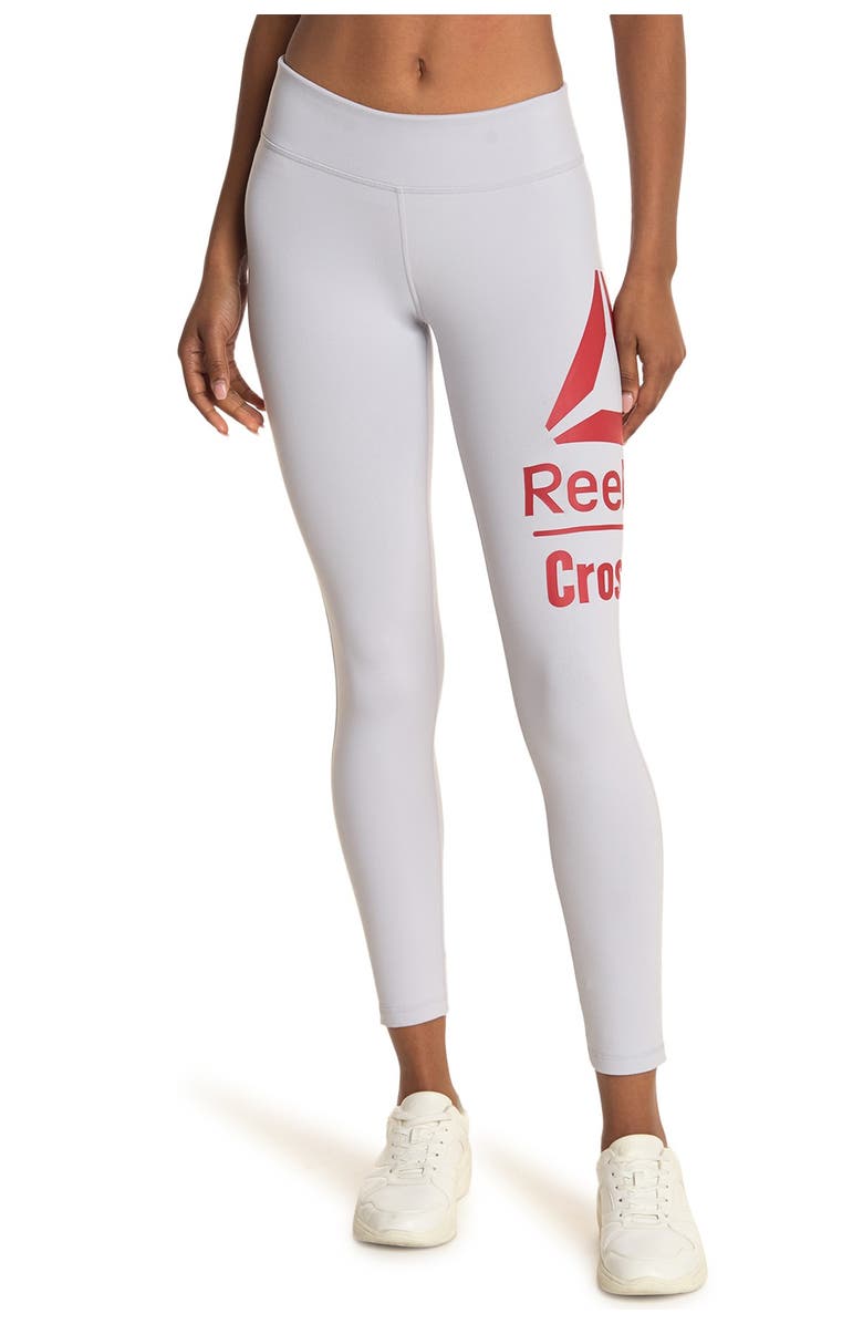 Reebok Lux Crossfit Logo Leggings, Main, color, 