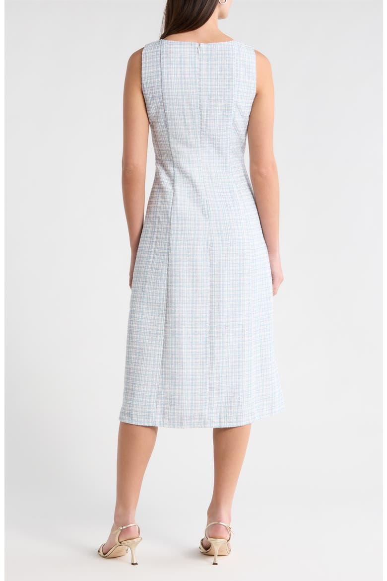 Adriella Sleeveless Tweed Dress, Alternate, color, WHITE-BLUE