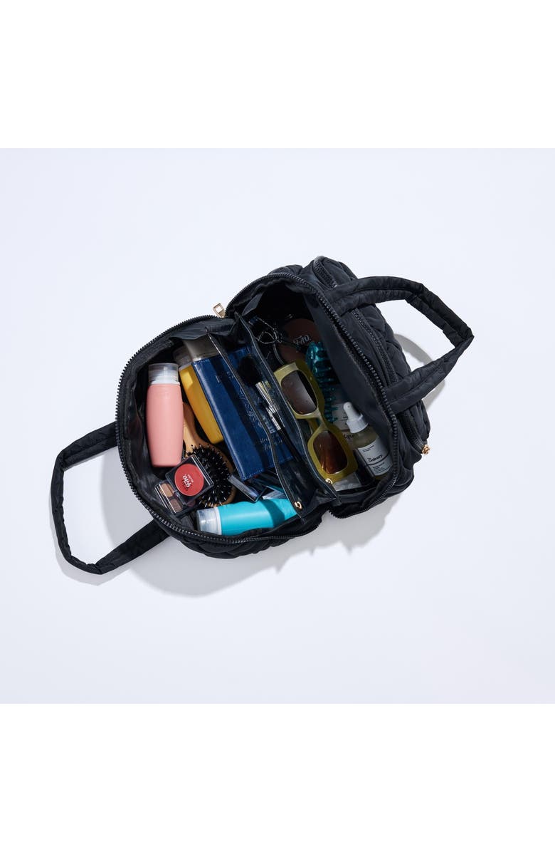 URBAN EXPRESSIONS HANDBAGS Zip Me Pretty - Quilted Puffer Travel Organizer, Alternate, color, Black