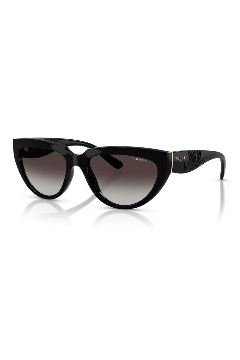 54mm Irregular Sunglasses, Alternate, color, BLACK