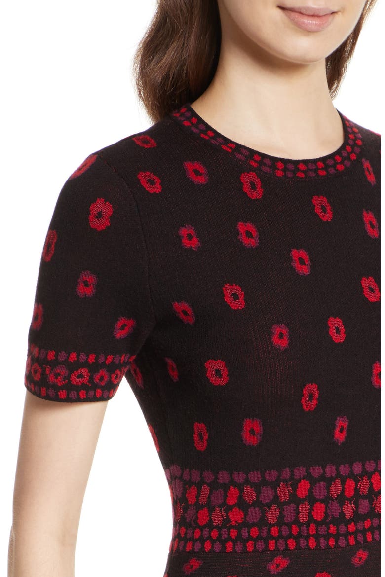 poppy sweater dress, Alternate, color, BLACK MULTI