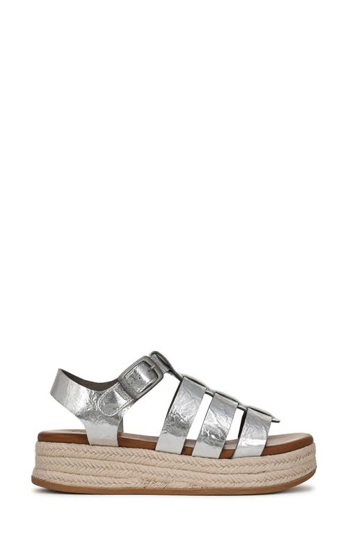 Shop Blowfish Malibu Madrid 2 Espadrille Platform Wedge Sandal In Silver Metallic Faux Leather