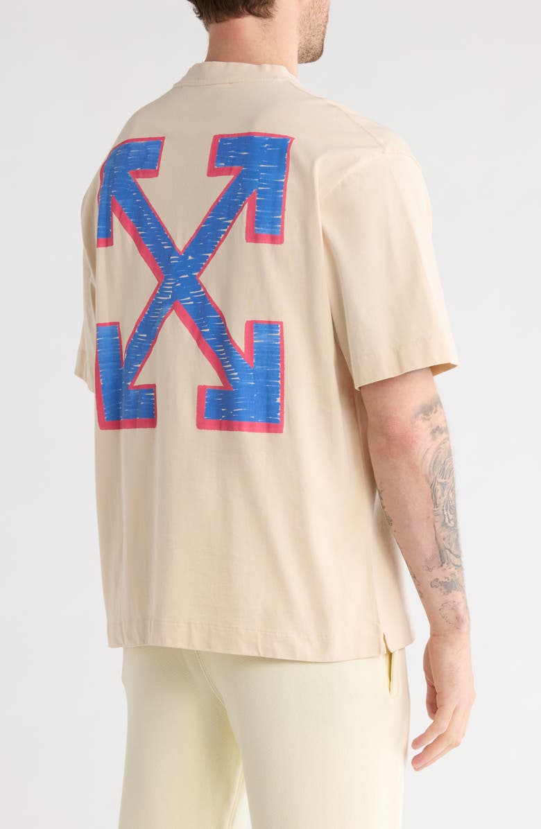 Off-White Sketch Arrow Skate Graphic T-Shirt, Alternate, color, Beige And Blue