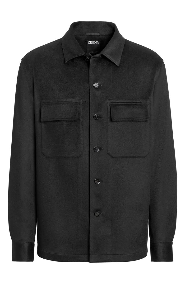 ZEGNA Oasi Cashmere Overshirt, Alternate, color, Black