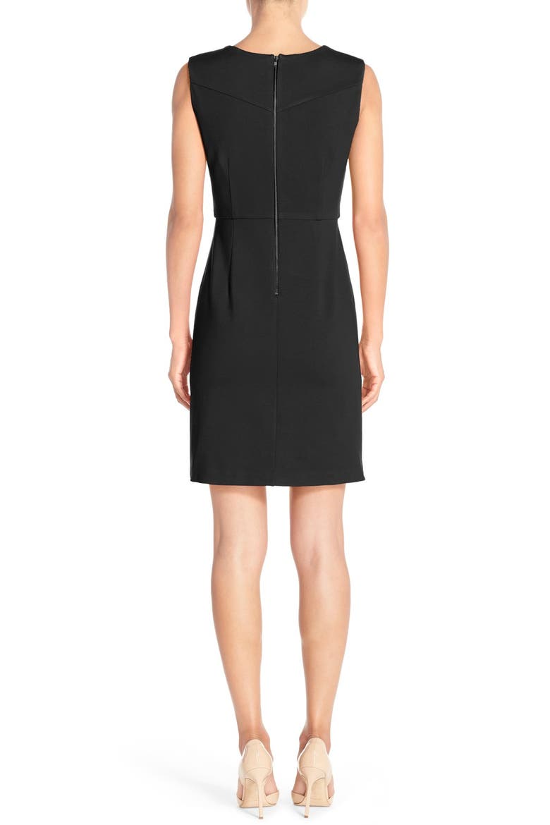 Ponte Sheath Dress, Alternate, color, BLACK