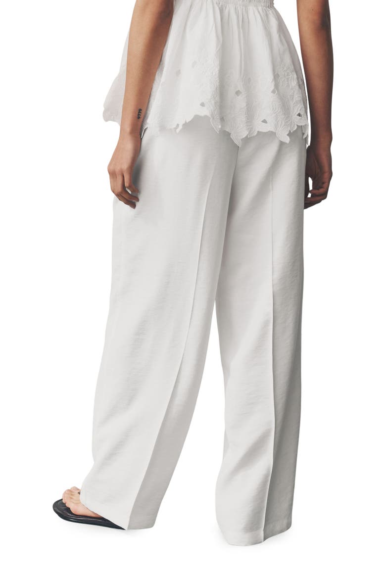 Elasticized Back Wide Leg Tailored Pants, Alternate, color, WHITE