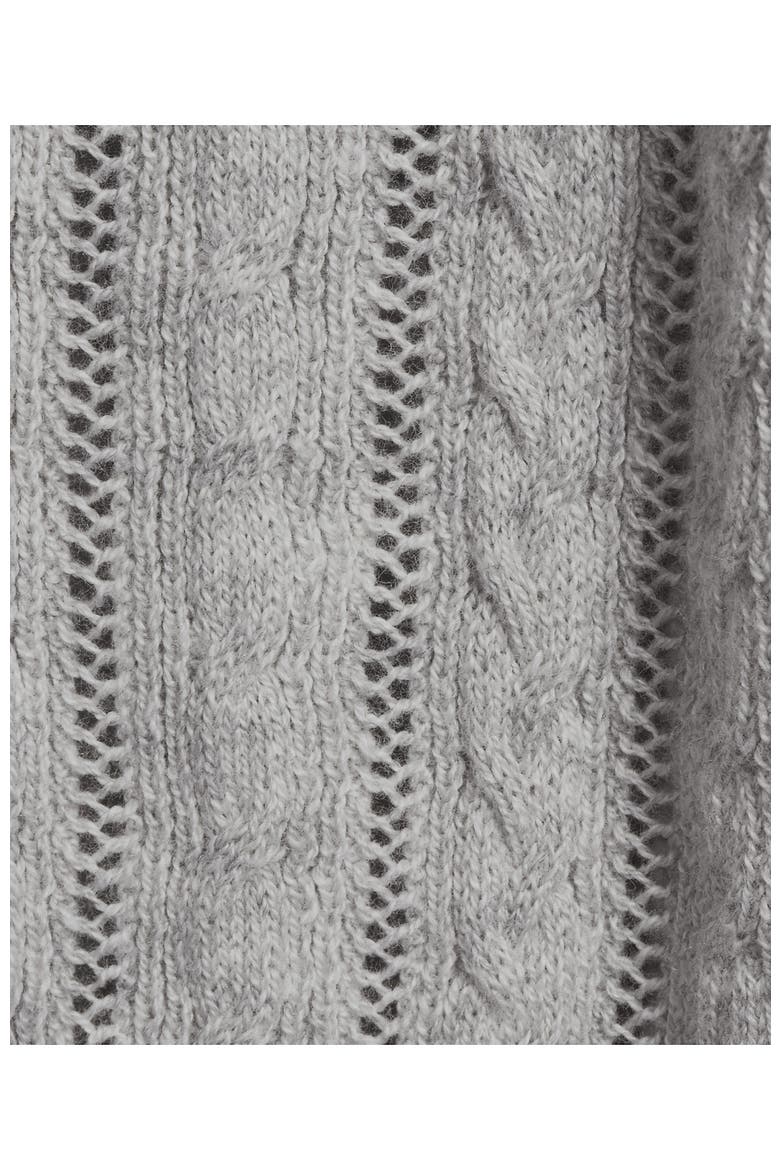 Cotton Pointelle Modern Cardigan Sweater, Alternate, color, Gray Heather