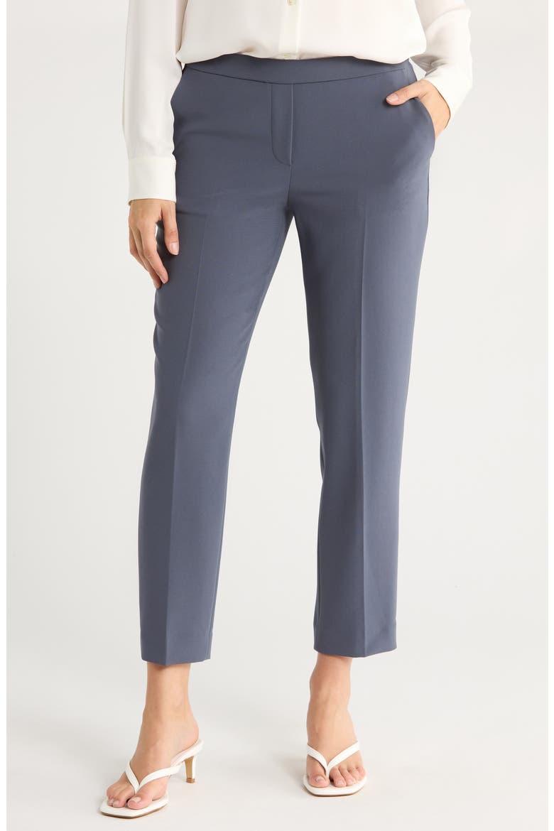 Treeca Flat Front Crop Pull-On Pants, Main, color, BLGR